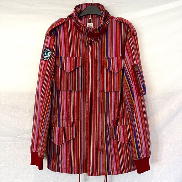 OPENING CEREMONY - Baja Field Jacket in Rainbow Stripe with A Custom Patch - Picture 1 of 15